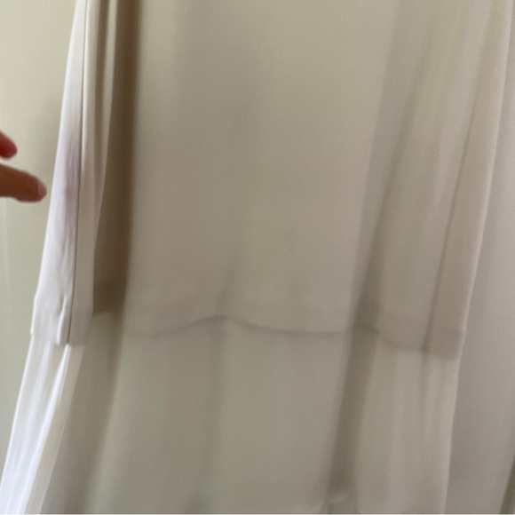 Eileen Fisher Cream Silk Jersey & Chiffon Tunic Top - Picture 6 of 10